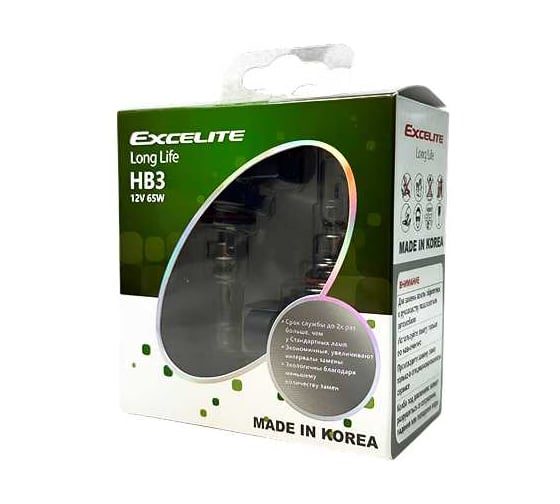 Лампа галогенная Excelite HB3(9005) LL 12V 65W P20d компл 2шт 12403C 1