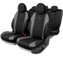 Авточехлы AUTOPROFI серия Standard, Excellent, экокожа, 3 мм поролон, 11 предметов, чёрный/т.серый EXL-1103G BK/D.GY