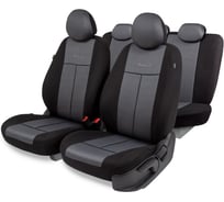 Авточехлы AUTOPROFI серия Standard, Pattern Паттерн полиэстер, 2 мм поролон, 11 предметов, чёрный/т.серый PAT-1102 BK/D.GY