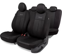 Авточехлы AUTOPROFI серия Standard, Pattern Паттерн полиэстер, 2 мм поролон, 11 предметов, чёрный PAT-1102 BK/BK