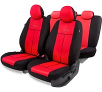 Авточехлы AUTOPROFI серия Standard, Pattern Паттерн полиэстер, 2 мм поролон, 11 предметов, чёрный/красный PAT-1102 BK/RD