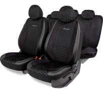 Авточехлы AUTOPROFI серия Premium, Verossa. Алькантара, премиальная экокожа, 7 мм. поролон, 4 молнии на заднем сидении, 11 предметов., чёрн./белый, VRS-1107 BK/WH