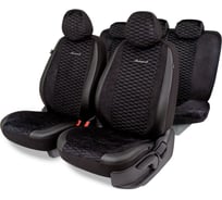 Авточехлы AUTOPROFI серия Premium, Verossa. Алькантара, премиальная экокожа, 7 мм. поролон, 4 молнии на заднем сидении, 11 предметов., чёрный, VRS-1107 BK/BK