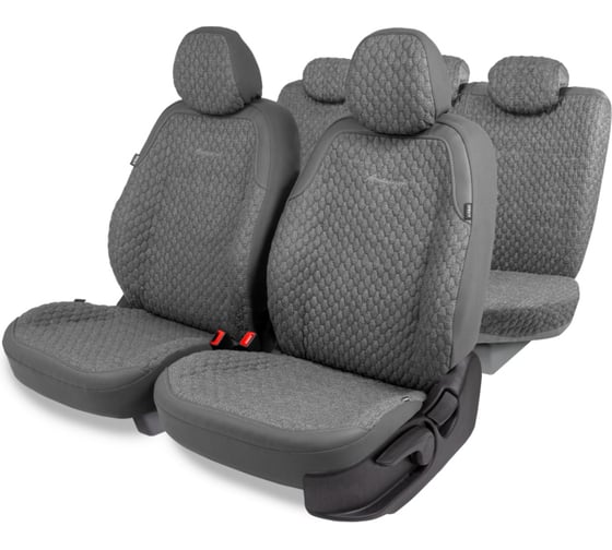 Авточехлы AUTOPROFI серия Premium, Daytona. Плотный лен + премиальная экокожа, 5 мм. поролон, 4 молнии на заднем сидении, 11 предметов., тёмн.серый, DAY-1105 D.GY 1