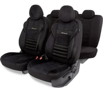 Авточехлы AUTOPROFI серия Premium, Combo Comfort. Велюр, 5 мм. поролон, 4 молнии на заднем сидении, 11 предметов., чёрный CMB-1105PV BK/BK