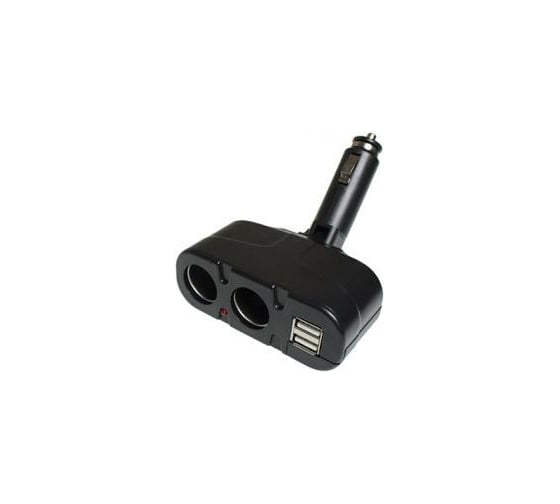 Разветвитель прикуривателя Nord-Yada 2 гнезда, 2 USB с индик. фикс.угла наклона, в блистере 904118