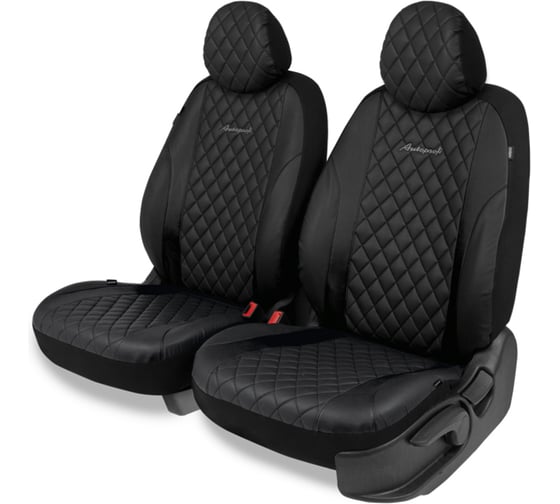 Авточехлы на передние сиденья AUTOPROFI серия Standad, Excellent. Экокожа, 3 мм. поролон, 6 предметов, чёрный EXL-603G BK/BK 1