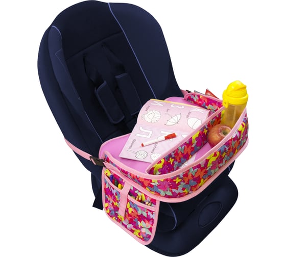 Столик для детского автокресла Belon familia яркие бабочки + розовый СДК-1-БАБОЧКИ 1