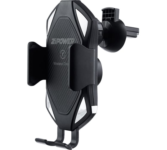 Держатель телефона на дефлектор обдува ZIPOWER с электроприводом и функцией беспроводной зарядки, 15 Вт, 5 В/2 A PM6644 1