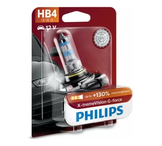 Автолампа PHILIPS HB4/9006, 51 Вт, P22d X-tremeVision G-force, 12 В 9006XVGB1