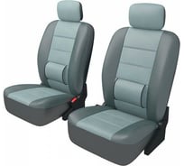 Чехлы с большой поясной подушкой Armor Carfort кожа, комплект для переднего ряда, серый, 6 предметов 61685