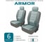 Чехлы с большой поясной подушкой Armor Carfort кожа, комплект для переднего ряда, серый, 6 предметов 61685 3