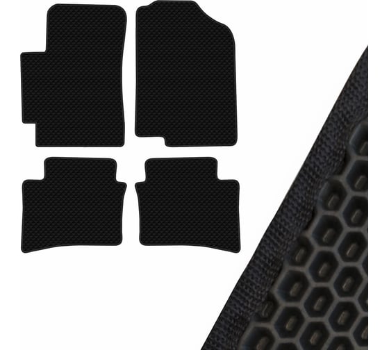 Коврик салона SKYWAY HYUNDAI SOLARIS (2019- г.в) левый руль 4 пр. EVA Черный S01706541 1