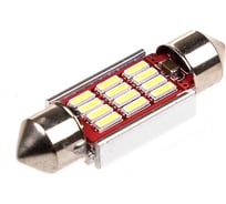 Автолампа диод T11 (C5W) 12/24V 12 SMD 1-конт 36мм радиатор Белая CAN BUS комп.2 шт салон/номер SKYWAY S08201309/K