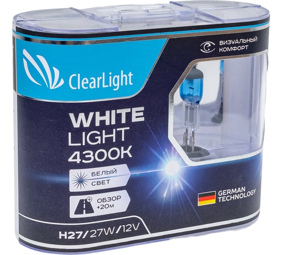 Комплект ламп Clearlight H27, 12 В, 27 Вт, WhiteLight, 2 шт. MLH27WL