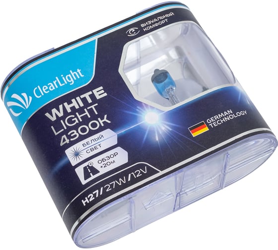Комплект ламп Clearlight H27, 12 В, 27 Вт, WhiteLight, 2 шт. MLH27WL