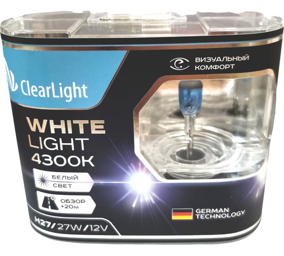 Комплект ламп Clearlight H27, 12 В, 27 Вт, WhiteLight, 2 шт. MLH27WL 1