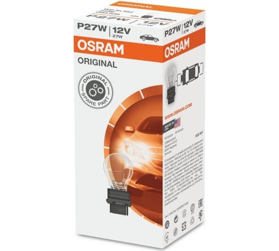 Лампа OSRAM 10шт/упаковка, P27W, 27W, W2.5x16d, 12v, 3156 1