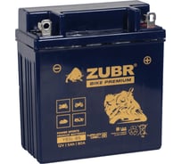 Мотоаккумулятор 12V 5 Ah BIKE PREMIUM YB5L-BS R+ для мотоцикла, мопеда и скутера, гидроцикла, квадроцикла, снегохода 120x60x128 ZUBR YB5L-BS