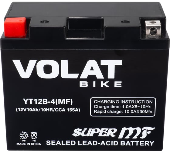 Аккумуляторная батарея VOLAT 10Ah YT12B-4(MF) L+ YT12B-4(MF)Volat 1