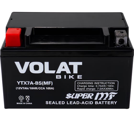 Аккумуляторная батарея VOLAT 7Ah YTX7A-BS(MF) L+ YTX7A-BS(MF)Volat 1