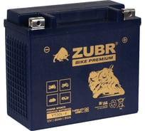 Мотоаккумулятор 12V 20 Ah BIKE PREMIUM YT20L-4 R+ для мотоцикла, скутера, гидроцикла, квадроцикла, снегохода и генератора 175x87x154 ZUBR YT20L-4