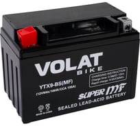 Мотоаккумулятор 12V 9Ah YTX9-BS(MF) L+ для мотоцикла, скутера, гидроцикла, квадроцикла, снегохода и генератора 150x87x107 Volat YTX9-BS(MF)