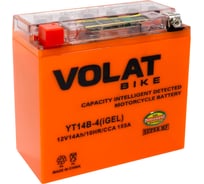 Мотоаккумулятор 12V 14Ah YT14B-4(iGEL) L+ для мотоцикла, скутера, гидроцикла, квадроцикла, снегохода и генератора 150x70x145 Volat YT14B-4(iGEL)