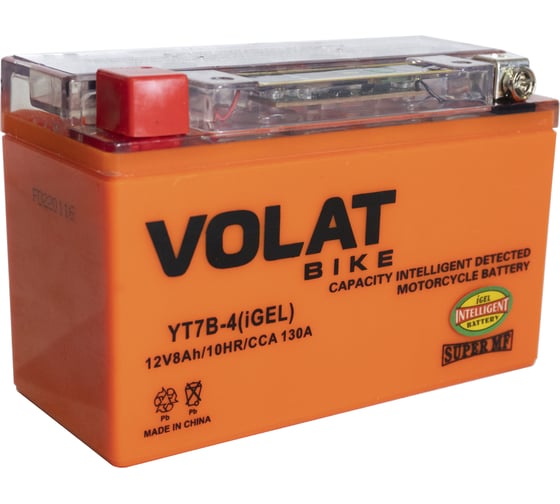 Аккумуляторная батарея VOLAT 8Ah YT7B-4(iGEL) L+ YT7B-4(iGEL)Volat 1