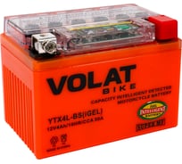 Мотоаккумулятор 12V 4Ah YTX4L-BS(iGEL) R+ для мотоцикла, мопеда и скутера, гидроцикла, квадроцикла, снегохода 113x70x85 Volat YTX4L-BS(iGEL)
