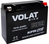 Мотоаккумулятор 12V 16Ah YB16L-BS(MF) R+ для мотоцикла, скутера, гидроцикла, квадроцикла, снегохода и генератора 205x70x162 Volat YB16L-BS(MF)