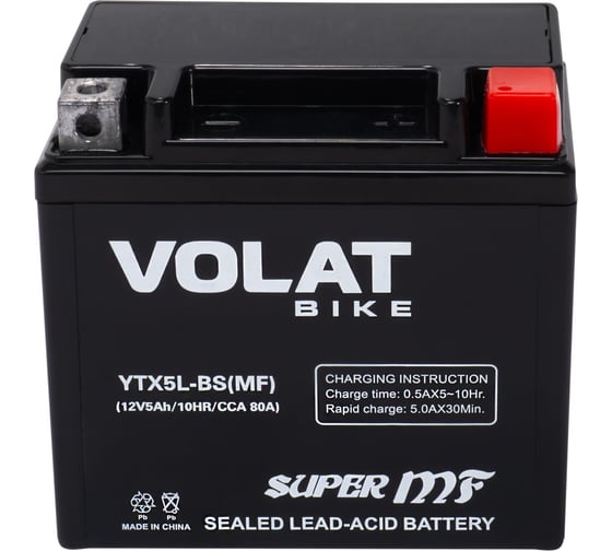 Аккумуляторная батарея VOLAT 5Ah YTX5L-BS(MF) R+ YTX5L-BS(MF)Volat 1