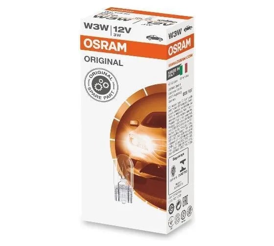 Лампа OSRAM 10шт/упаковка, W3W 3W (W2,1x9,5d) 12v - 2821 1
