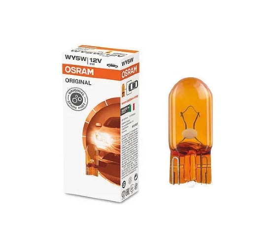 Лампа OSRAM 10шт/упаковка, WY5W 5W (W2,1x9,5d) ORANGE 12v - 2827NA 1