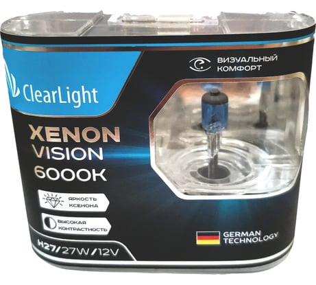Комплект ламп Clearlight H27, 12 В, 27 Вт, XenonVision, 2 шт. MLH27XV