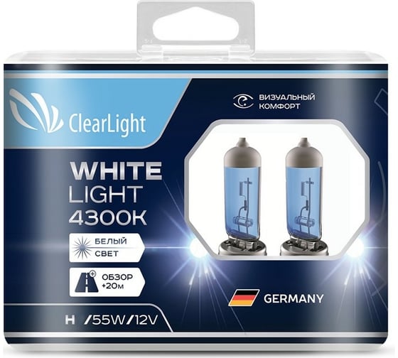 Комплект ламп Clearlight H11, 12 В, 55 Вт, WhiteLight, 2 шт. MLH11WL