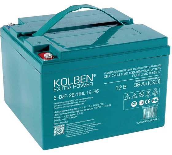 Аккумулятор KOLBEN EXTRA POWER 6-DZF-28 12В 32Ач (C5) 174x166x125 мм 6-DZF-28_HRL-12-26 1