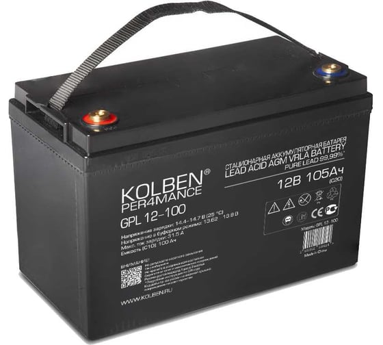 Аккумулятор KOLBEN PER4MANCE 12В 100Ач 330x171x215 мм GPL 12-100 1