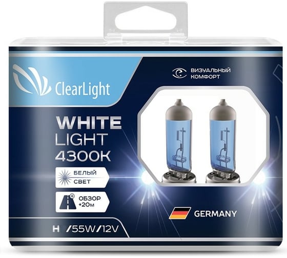 Комплект ламп Clearlight H1, 12 В, 55 Вт, WhiteLight, 2 шт. MLH1WL
