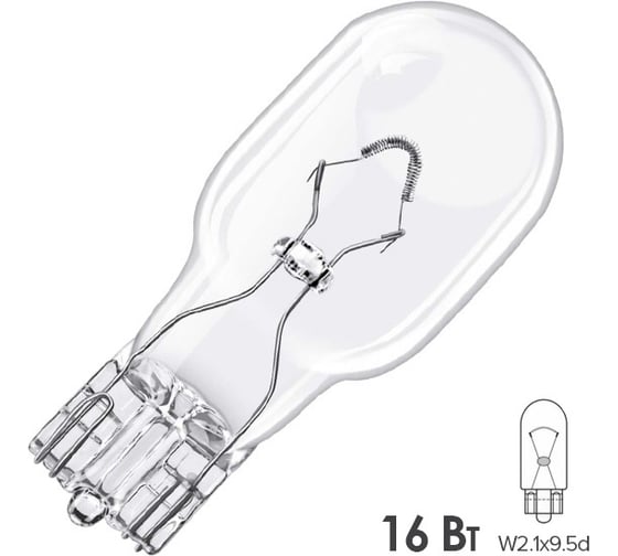 Лампа PHILIPS W16W 16W (W2.x9.5d) 12v, 10шт 12067CP 1