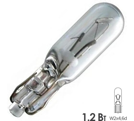 Лампа PHILIPS W1,2W 1,2W (W2x4,6d) 12v, 10шт 12516CP 1