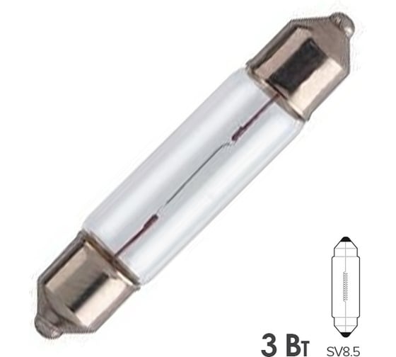 Лампа PHILIPS T6.2*27 3W (SV6) 12v, 10шт 12818CP 1