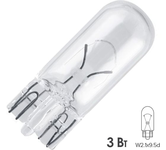 Лампа PHILIPS W3W 3W (W2,1x9,5d) 12v, 10шт 12256CP 1