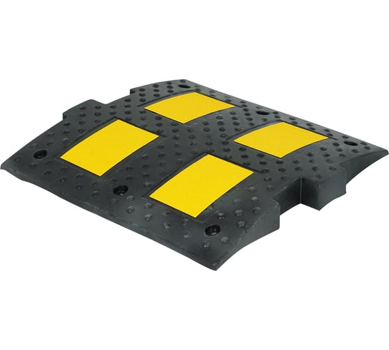 Лежачий полицейский AIRLINE ИДН 500мм(1), средний элемент, со световозвр., резина, черный ADSB003 1