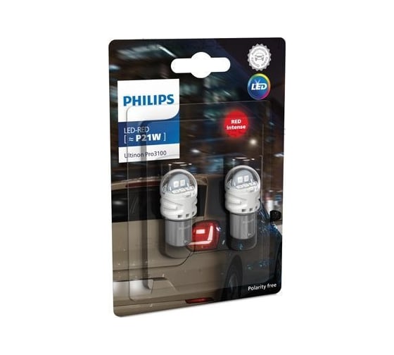 Лампа PHILIPS P21W 1,75W (BA15s) 2800K Ultinon Pro3100 SI, блистер, 2шт, RED 11498RU31B2 1