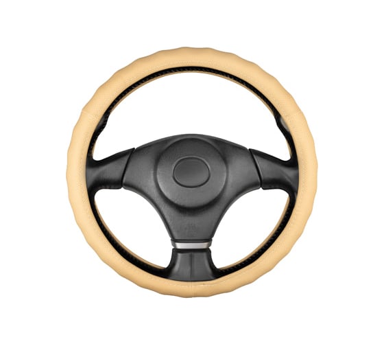 Оплетка кожаная SKYWAY с перфорацией M (37-39 см) Base Gorilla-3 Бежевая S01102560 1
