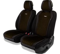 Накидки AUTOPROFI Designo, 2 шт, на передние сиденья, стёганая алькантара + эко-кожа, чёрн./коричневый DES-600 BK/BR