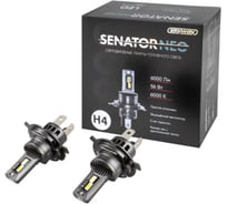 Автолампа SKYWAY диод H4 P43t 12V 56W 6000Лм компакт+вентилятор SENATOR NEO 6000К Белая коробка комп.2шт S08201637