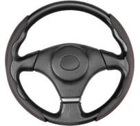 Накладки на руль SKYWAY экокожа Design Черные, красная стр. комплект 2шт. S01112001