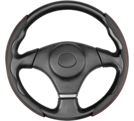 Накладки на руль SKYWAY экокожа Design Черные, красная стр. комплект 2шт. S01112001 1